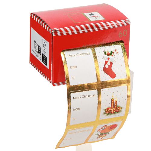 Artikel Klistermärken Julklappsetiketter 5,5cm 60 st