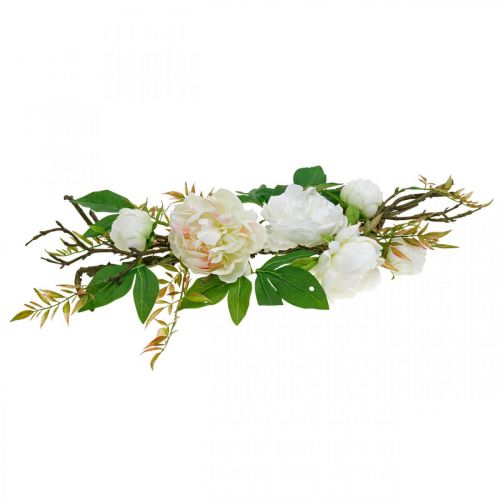 Floristik24 Pion topper, bordsdekoration, Paeonia gren vit L60cm