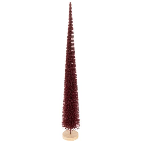 Dekorativ julgran, smal julgransfigur på träbas, 60 cm