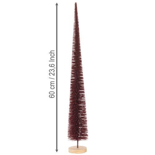 Dekorativ julgran, smal julgransfigur på träbas, 60 cm | Floristik24.se