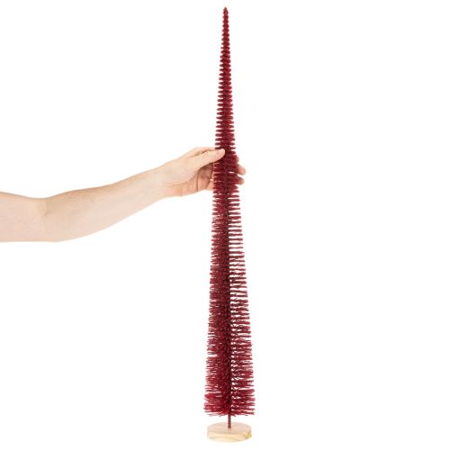 Modern smal dekorativ julgran på träbas, 80 cm | Floristik24.se