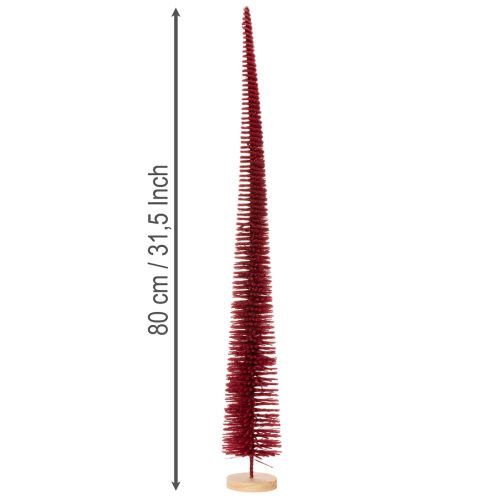 Modern smal dekorativ julgran på träbas, 80 cm | Floristik24.se