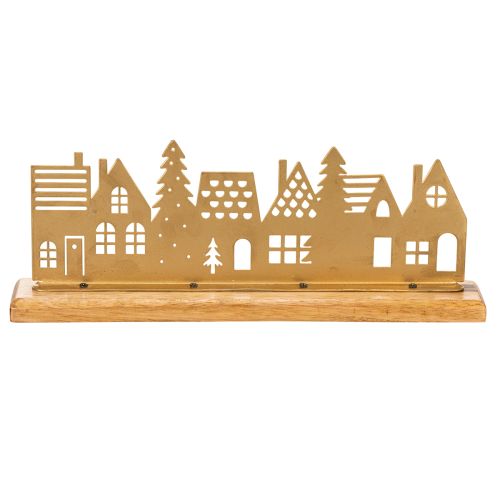 Hussilhuettdekoration advent på träbas 29 cm | Floristik24.se