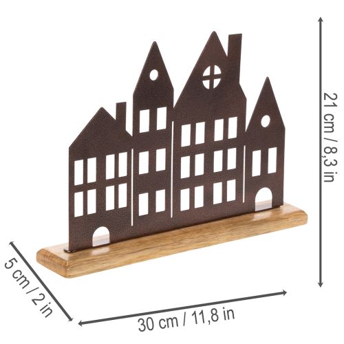 Husraddekoration, metall med träbas, 30 cm | Floristik24.se