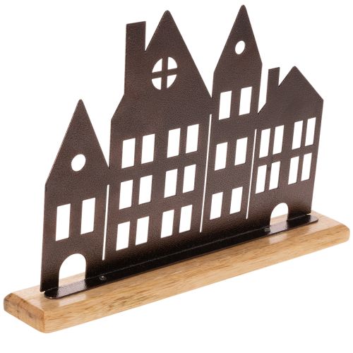 Husraddekoration, metall med träbas, 30 cm | Floristik24.se