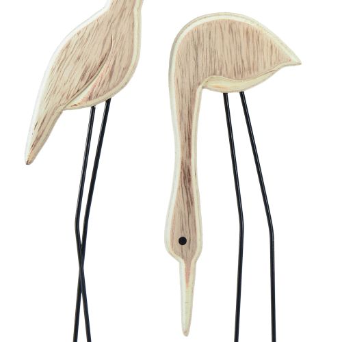 Artikel Stativ träfigur kranpar natur 27,5×13cm 2 st