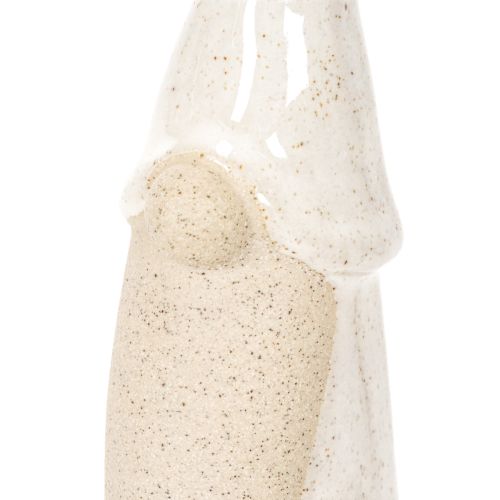 Dekorativ gnomfigur, ljus keramik, skandinavisk stil, 18 cm, 3 stycken | Floristik24.se