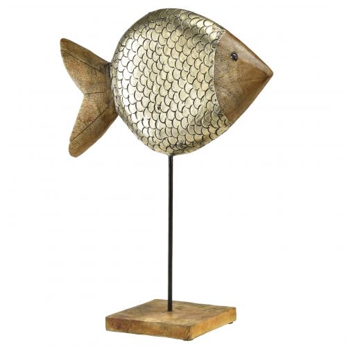 Floristik24 Trämetall dekorativ fisk maritim mässing 33x11,5x37cm