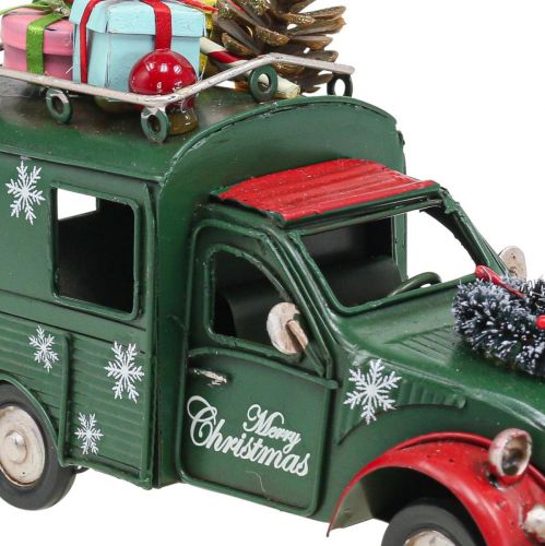 Floristik24 Juldekoration bil Julbil vintage grön L17cm