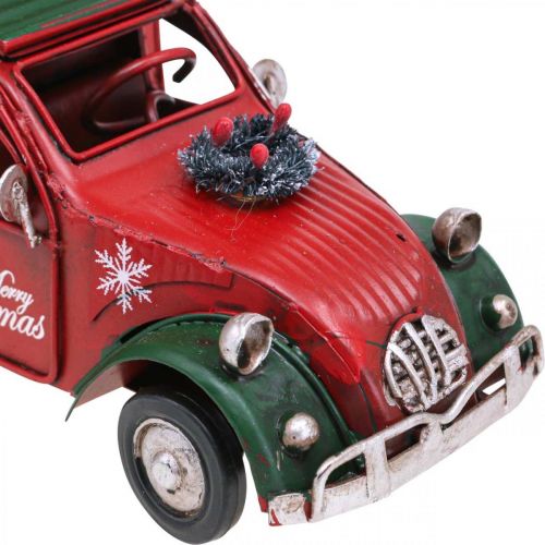 Floristik24 Juldekoration bil Julbil vintage röd L17cm