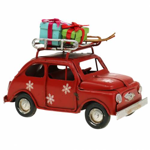 Floristik24 Julbil med röda paket L11cm