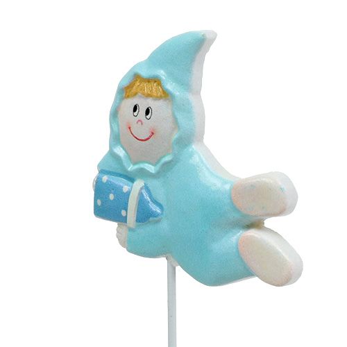 Floristik24 Baby dekoration plugg rosa, blå 5cm L25cm 4st
