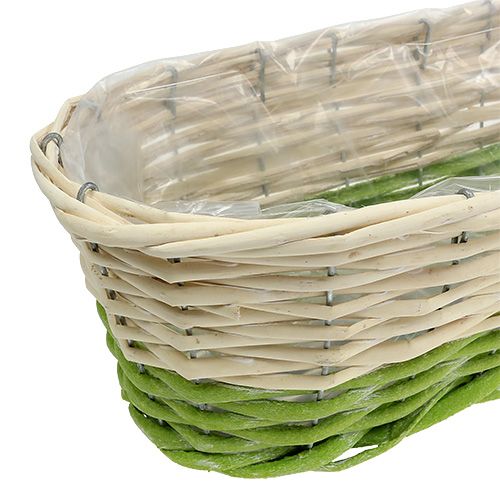 Floristik24 Balkonglåda oval 48x18cm H14cm kräm, grön