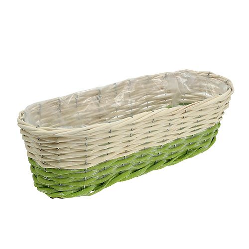 Floristik24 Balkonglåda oval 48x18cm H14cm kräm, grön