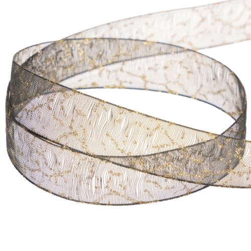 Dekorativt band, transparent organzaband för bordsdekoration, 15 mm brett, 20 m långt | Floristik24.se
