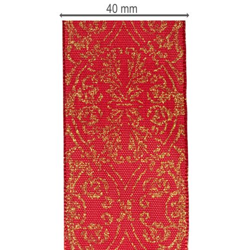 Presentband med festligt mönster för pyssel och dekoration, 40 mm x 15 m | Floristik24.se