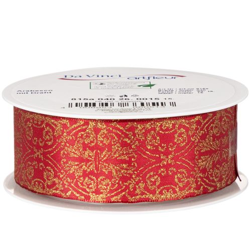 Presentband med festligt mönster för pyssel och dekoration, 40 mm x 15 m | Floristik24.se