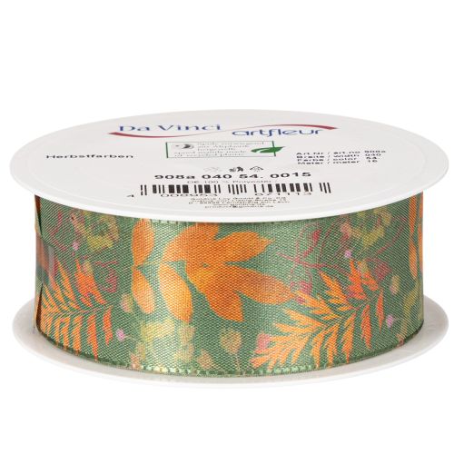 Dekorativt band med lövmotiv, höstdekoration, 40 mm x 15 m | Floristik24.se