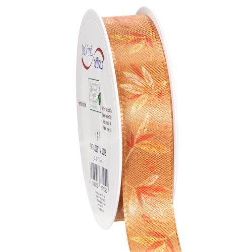 Presentband höst med löv för kreativ förpackning 25mm 18m