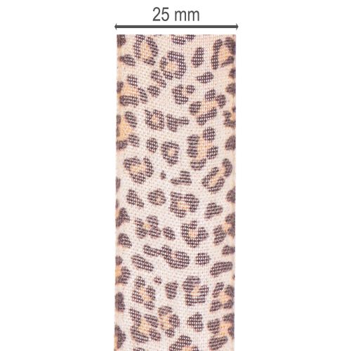Presentband med djurmönster leopard, 25 mm brett, 18 m långt | Floristik24.se