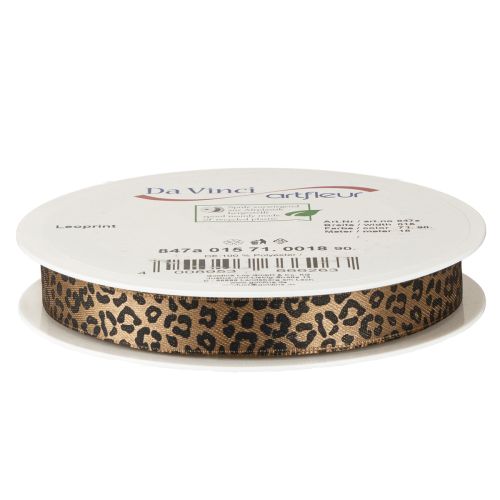 Band Leopardmönstrat Sidenband Brunt Svart 15mm 18m | Floristik24.se