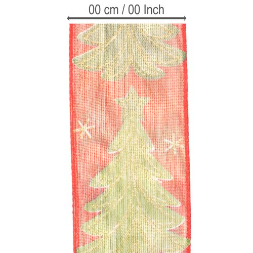 Presentband julgran med stjärnor 40mm 15m | Floristik24.se