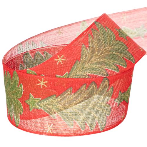 Presentband julgran med stjärnor 40mm 15m | Floristik24.se