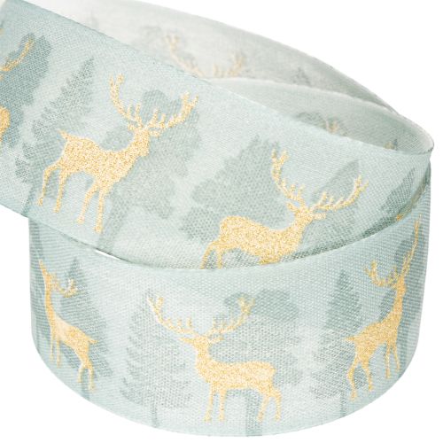 Presentband med renar och julgranar, 40 mm x 18 m | Floristik24.se