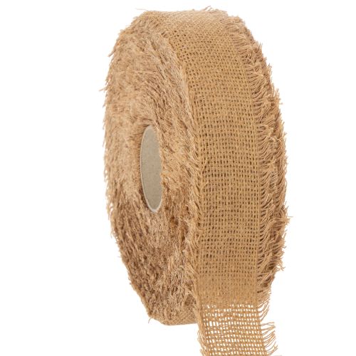 Dekorativt bomullsband, rustik stil, med fransar, 40 mm, 30 m köpa | Floristik24.se