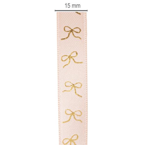 Presentband med guldrosetter 15mm 18m | Floristik24.se