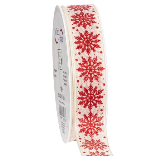 Dekorativt band med snöflingor, presentinslagning, vinter, 25mm x 20m