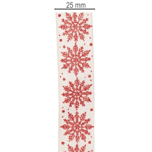 Dekorativt band med snöflingor, presentinslagning, vinter, 25mm x 20m | Floristik24.se