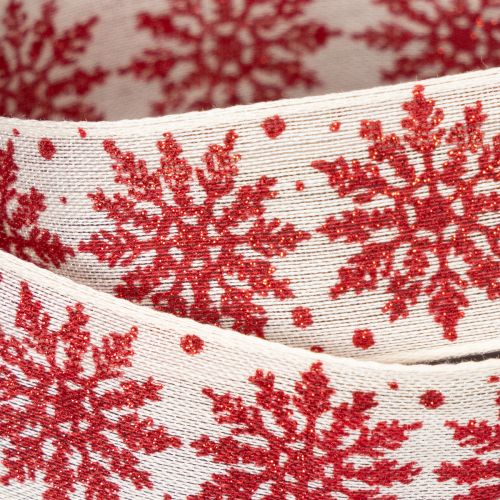 Dekorativt band med snöflingor, presentinslagning, vinter, 25mm x 20m | Floristik24.se