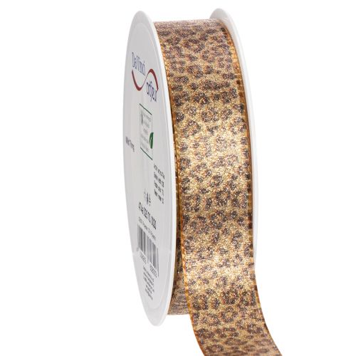 Leopardmönstrat presentband för kreativ dekoration och blomsterdekoration, 25 mm x 20 m