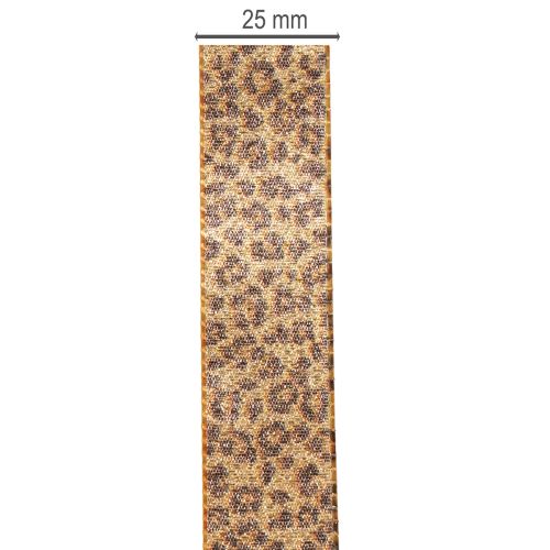 Leopardmönstrat presentband för kreativ dekoration och blomsterdekoration, 25 mm x 20 m | Floristik24.se