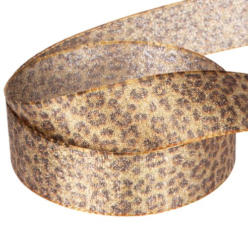 Leopardmönstrat presentband för kreativ dekoration och blomsterdekoration, 25 mm x 20 m | Floristik24.se