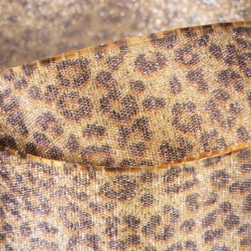 Leopardmönstrat presentband för kreativ dekoration och blomsterdekoration, 25 mm x 20 m | Floristik24.se