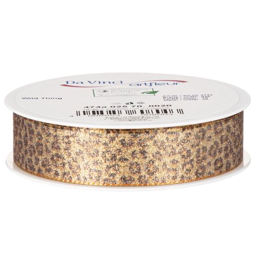 Leopardmönstrat presentband för kreativ dekoration och blomsterdekoration, 25 mm x 20 m | Floristik24.se