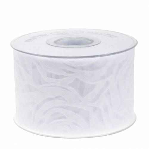 Floristik24 Dekorband rosor breda vita 63mm 20m