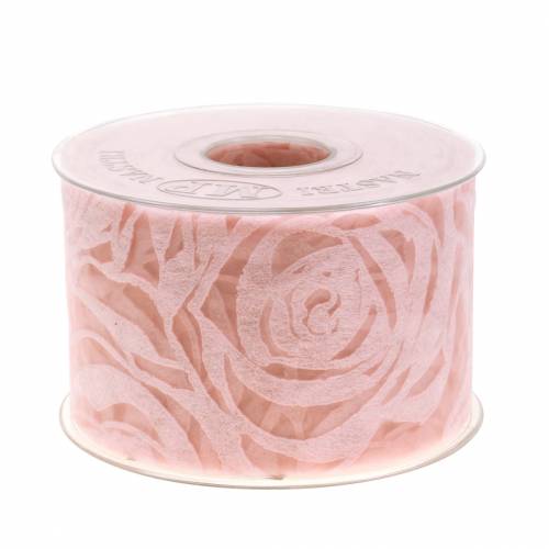 Floristik24 Deco band rosor bred rosa 63mm 20m