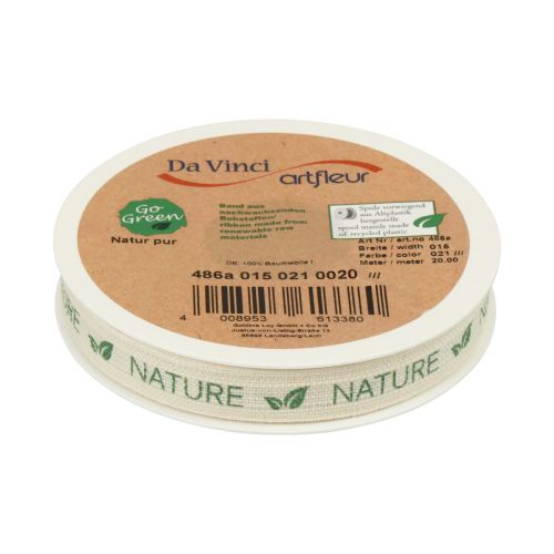 Artikel Presentband deco band bomull kräm natur 15mm 20m