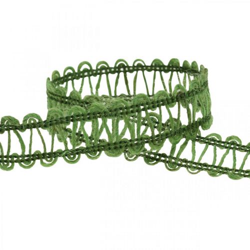 Juteband för dekoration, naturligt presentband, dekorativt band grönt 15mm 15m