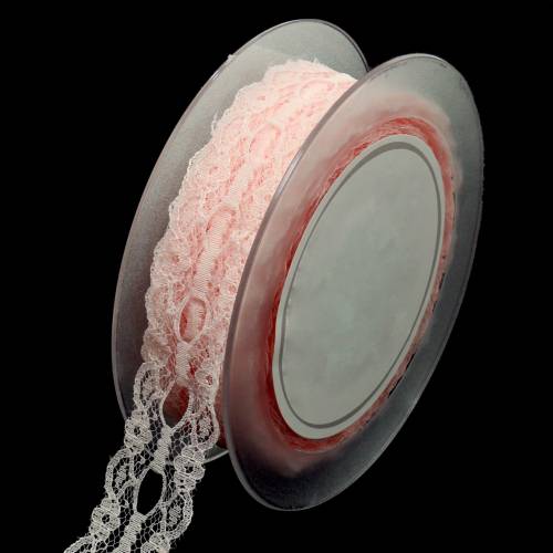 Floristik24 Spetsband rosa 30mm dekorationsband spetsbröllopsdekoration 20m