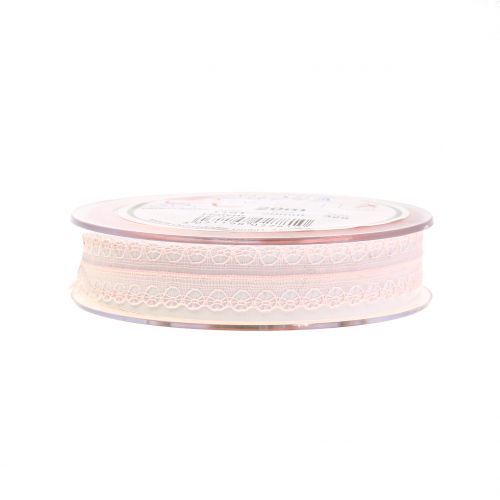 Floristik24 Spetsband vintage rosa 20mm 20m