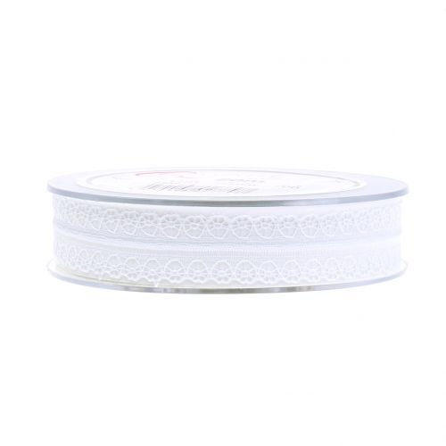 Floristik24 Spetsband vintage vit 20mm 20m