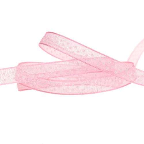 Artikel Dekorationsband med prickar rosa 7mm L20m