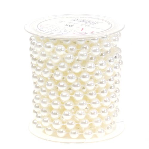 Floristik24 Pärlsnöre vit 10mm 6m