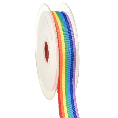 Dekorationsband presentband regnbåge flerfärgad 25mm 20m
