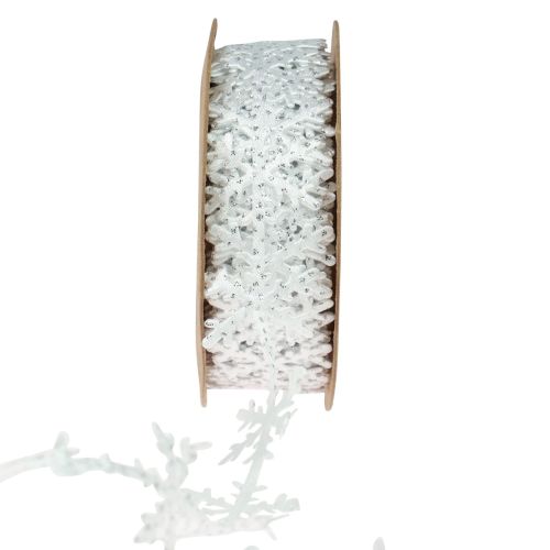 Artikel Satinband Julband snöflinga vit 25mm 5m