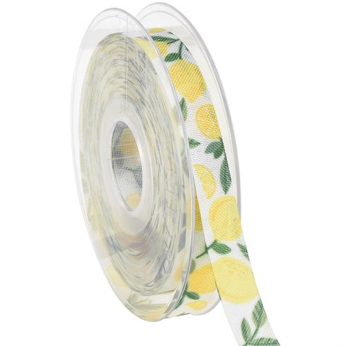 Floristik24 Presentband med citron dekorationsband sommar B15mm L20m